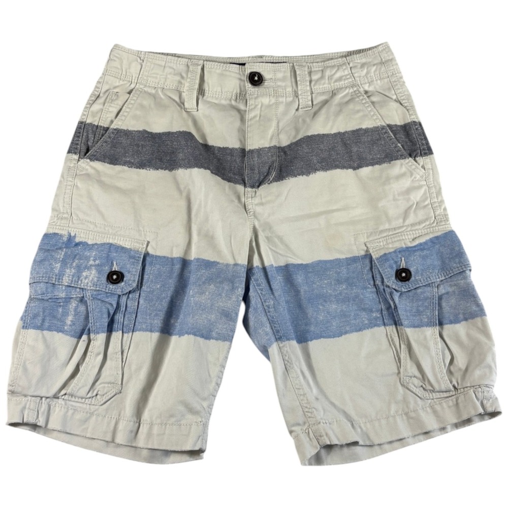 VTG American Eagle Authentic Cargo Shorts Mens 28 Multicolor 90s Flap Pockets